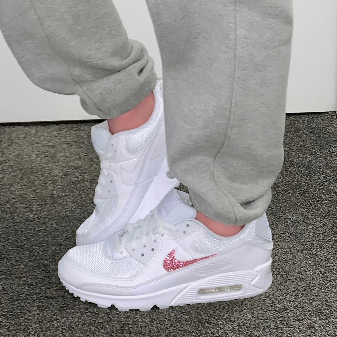 Nike Air Max 90’s - White/Lt Rose*– It's Crystalicious®