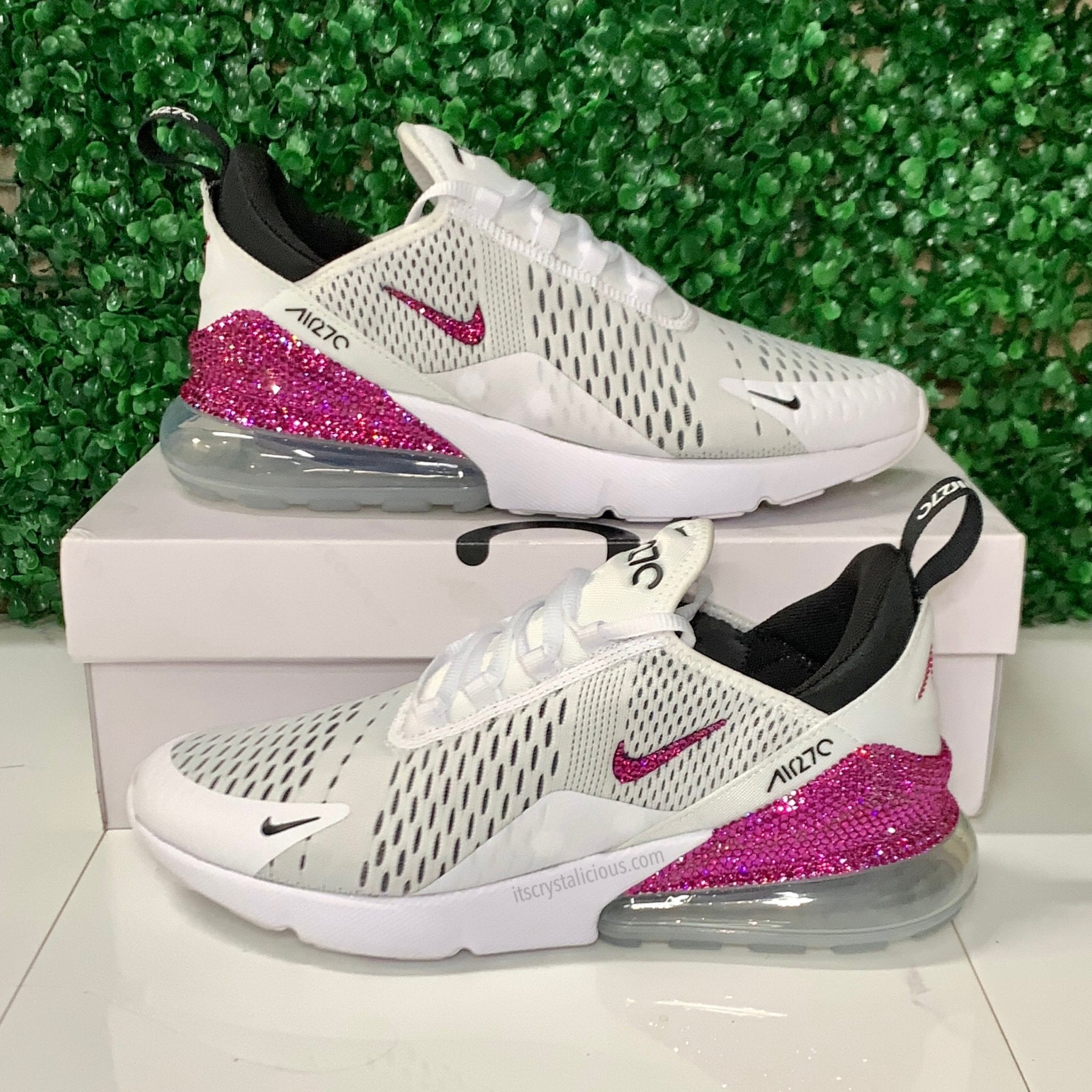 Nike Air Max 270 White/Black/Fuchsia * - It's Crystalicious®