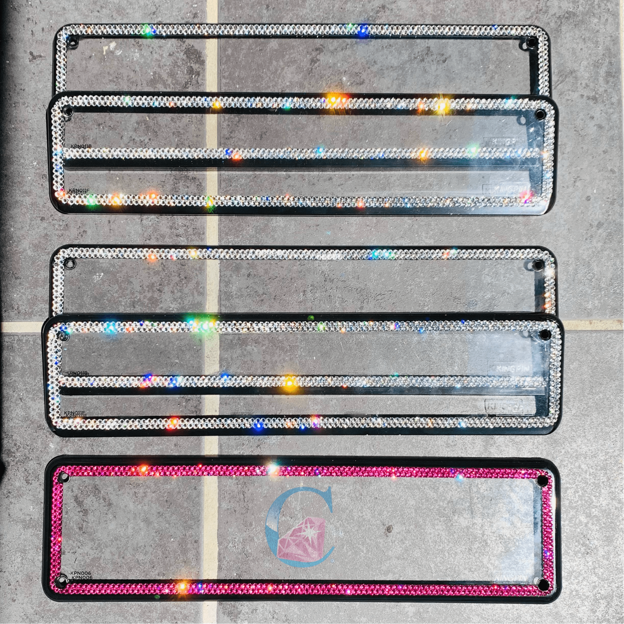 Set of 2 - Crystalicious® Number Plate Frame - 2 rows * - It's Crystalicious®