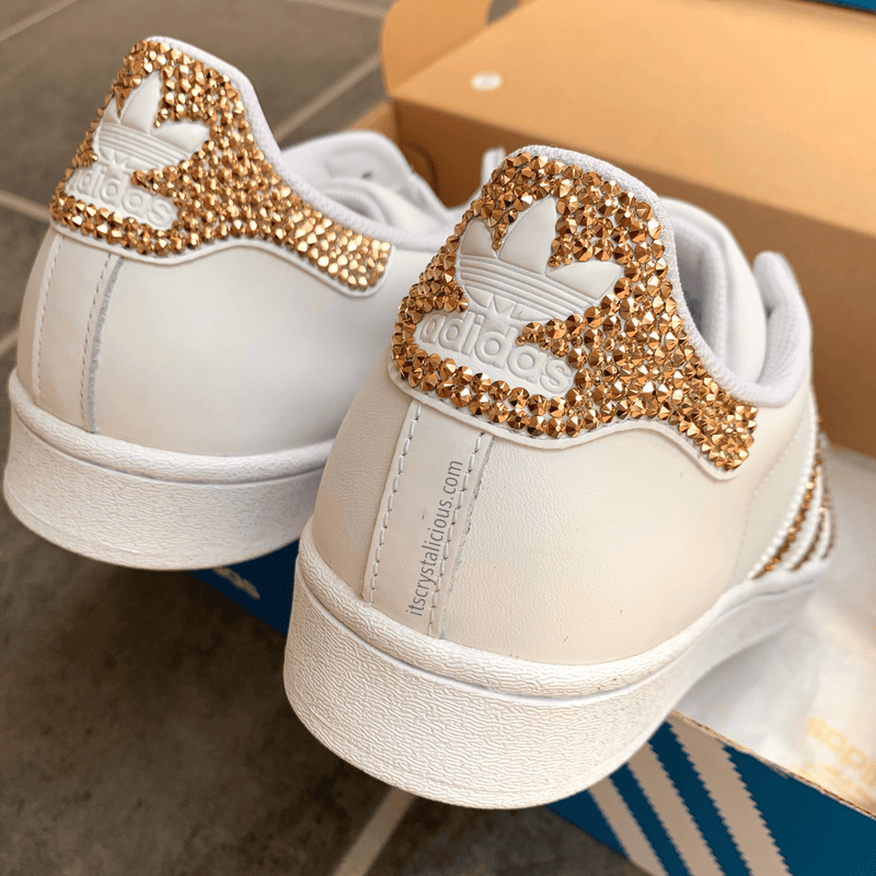 Superstar adidas top rose gold stripes