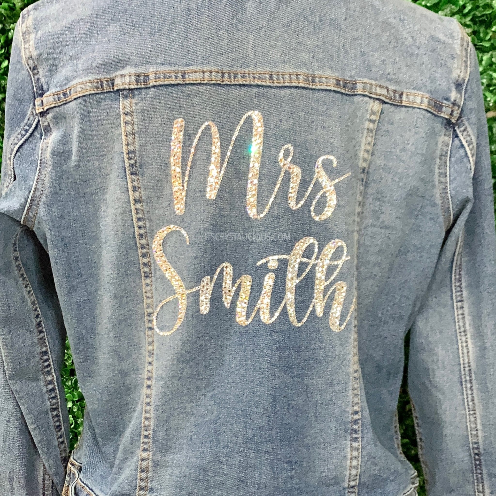 Personalised Crystal Bride Denim Jacket - Mrs* - It's Crystalicious®
