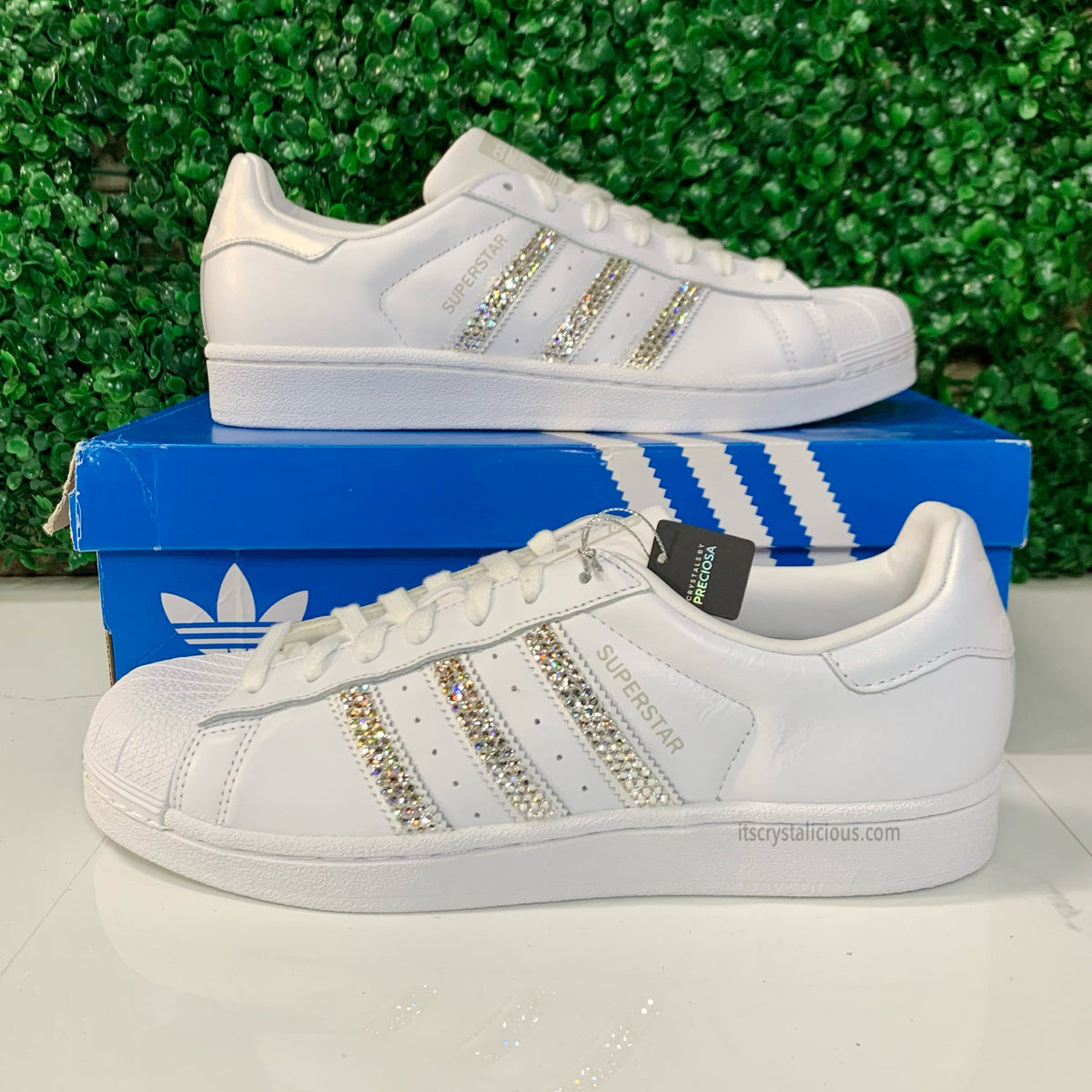 Adidas Crystal Shoes - White Crystal Shoes– It's Crystalicious®