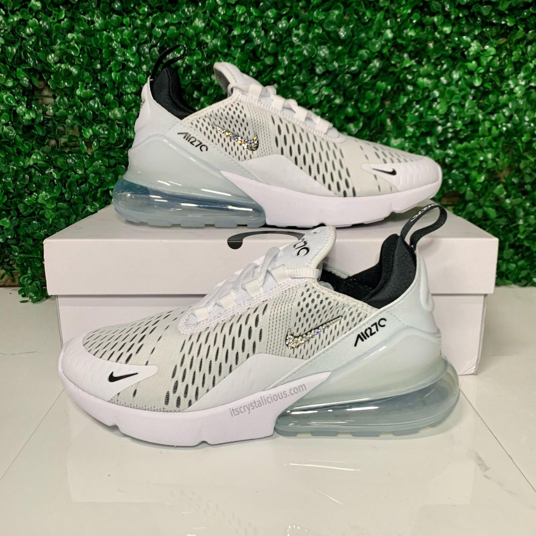 Nike Air Max 270 White/Black/Crystal - Minimal * - It's Crystalicious®