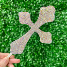 6” Crystal Curved Cross Cake Topper - White/Crystal AB * - It's Crystalicious®