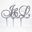 Set of 3 - Crystal embellished Monogram Cake Toppers - Brock Font* - It's Crystalicious®